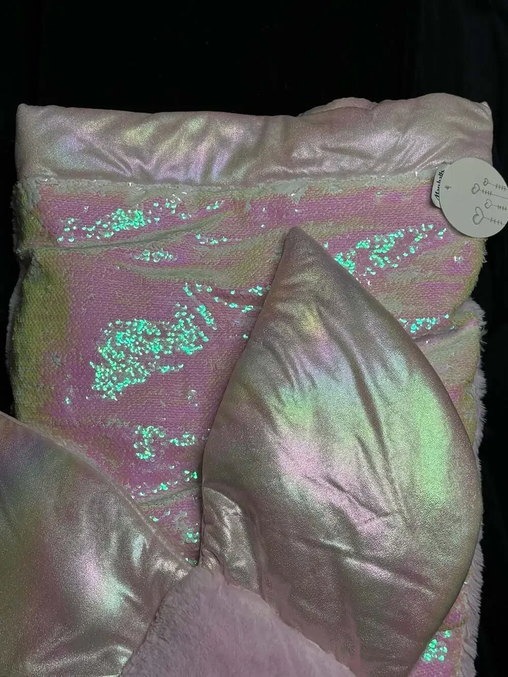 Iridescent Pastel Sequin Mermaid Tail Snuggle Blanket
